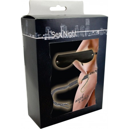 Chicote e Máscara Innamorata Love Items Sex Shop Bdsm Sexnight Couro Eco