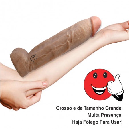 Pênis N 037 Básico Com Bag Prótese Peniana Super Dildo 24cm X 6,5 cm inNamorata Love Itens