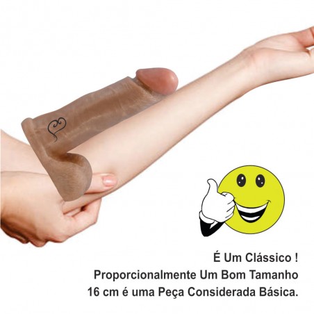 Pênis Básico N 42 Com Saco Escroto Dildo 16cm X 4,5cm Prótese Peniana Delicia Prazerosa inNamorata