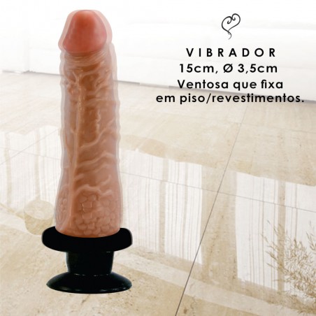 Pênis N 46 Versátil Dildo 15cm X 4cm Vibrador Ventosa Para Grudar Piso Revestimento