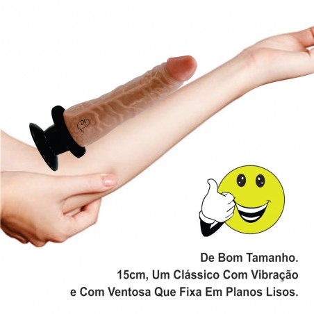 Pênis N 46 Versátil Dildo 15cm X 4cm Vibrador Ventosa Para Grudar Piso Revestimento