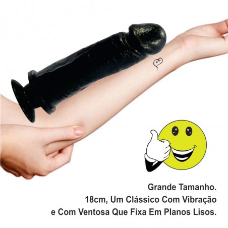 Pênis N 49 Versátil Vibrador Dildo 18cm X 4 cm Ventosa Para Grudar Piso Revestimento