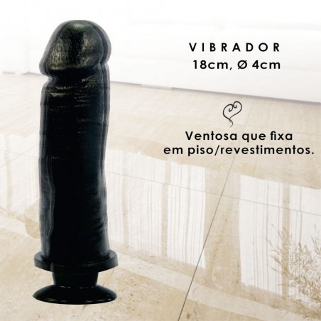 Pênis N 49 Versátil Vibrador Dildo 18cm X 4 cm Ventosa Para Grudar Piso Revestimento
