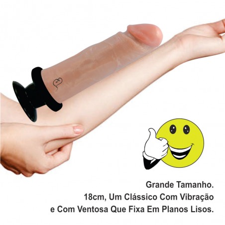 Pênis N 49 Versátil Vibrador Dildo 18cm X 4 cm Ventosa Para Grudar Piso Revestimento