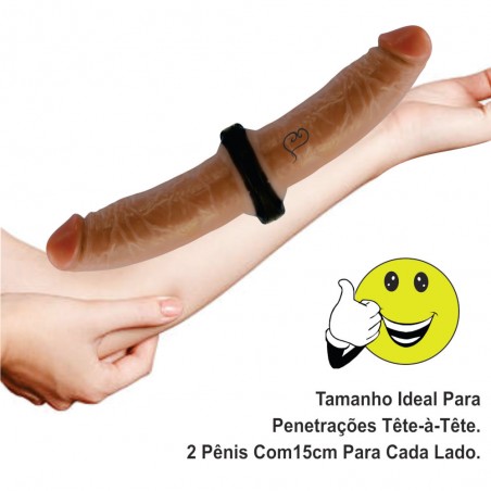 Pênis Dual N 52 Dildo 16cm X 4,5 cm Cada Lado Tête-a-Tête Duas Prótese Peniana Fixa