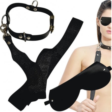 Coleira Guia e Máscara Tapa Olhos Fetiche Ousado Provocante BDSM inNamorata Love Items