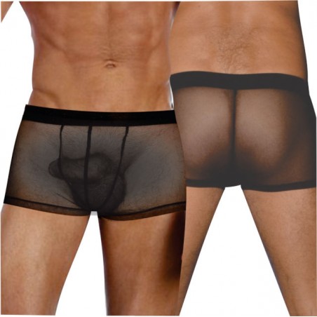 Cueca Sexy Boxer Tule Transparente Ousada