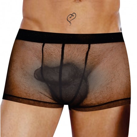 Cueca Sexy Boxer Tule Transparente Ousada