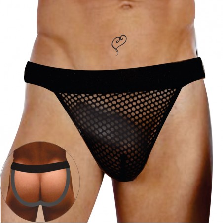 Cueca Sexy Arrastão Jockstrep Redinha Frontal e Bunda Livre
