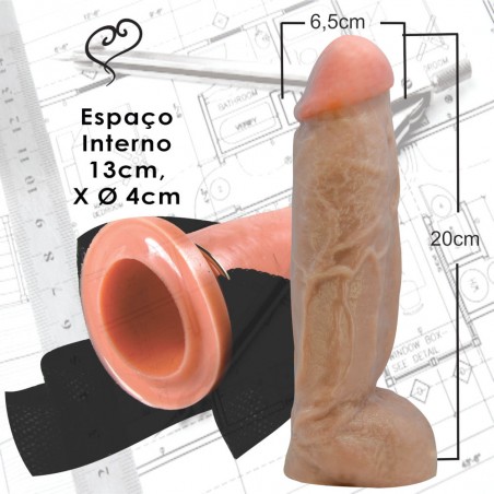 Capa Peniana 19 CM Realística Penetração Macia Confortável