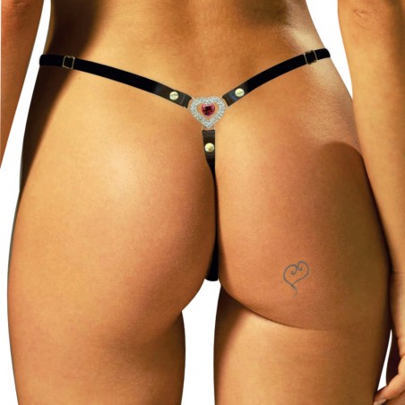 Calcinha Joia Dourada Cravejada de Strass e Pedra Vermelho Paixão Very Sexy Ousada Luxo inNamorata
