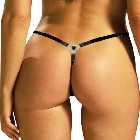 Calcinha Joia Prateada Cravejada com Strass e Pedras Negras Very Sexy Ousada Luxo inNamorata