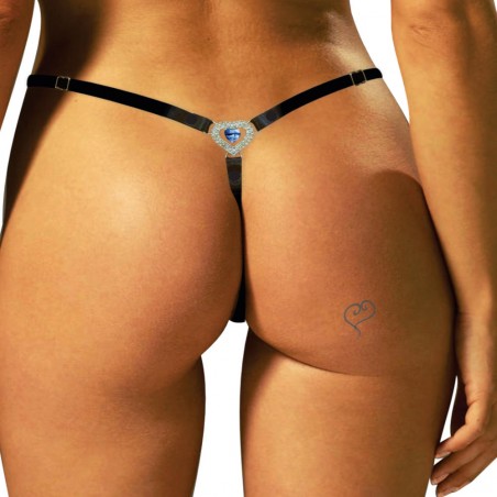 Calcinha Joia Prateada Cravejada de Strass e Pedra Azul Turquesa Very Sexy Ousada Luxo inNamorata