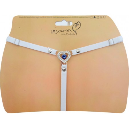 Calcinha Joia Prateada Cravejada de Strass e Pedra Azul Turquesa Very Sexy Ousada Luxo inNamorata