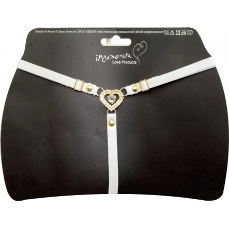 Calcinha Joia Dourada Cravejada de Strass e Pedras Cristais Incolor Very Sexy Ousada Luxo inNamorata
