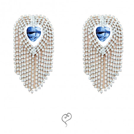 Tapa Seios Mamilos Nipple Joia Prateada Cravejada de Strass e Pedra Azul Very Sexy Luxo inNamorata