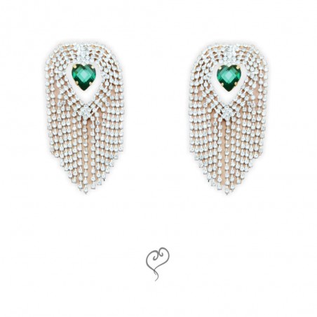 Tapa Seios Mamilos Nipple Joia Prateada Cravejada de Strass e Pedra Verde Esmeralda Very Sexy Luxo inNamorata