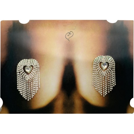 Tapa Seios Mamilos Nipple Joia Prateada Cravejada de Strass e Pedra Cristal Incolor Very Sexy Luxo inNamorata