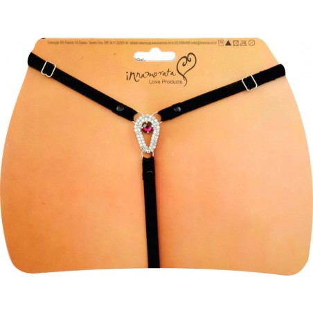 Calcinha Joia Palm Dubai Dourada Cravejada de Strass e Pedras Pink Very Sexy Ousada Luxo inNamorata