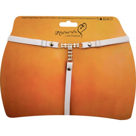 Calcinha Voal Joia Prateada Cravejada de Strass Very Sexy Ousada Luxo inNamorata