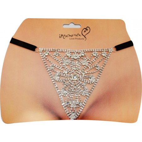 Calcinha Joia Prateada Cravejada de Strass e Pedra Cristal Very Sexy Ousada Luxo inNamorata