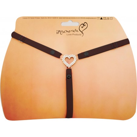 Calcinha Joia Coração Open Prateada Cravejada de Strass e Pedras Pink Very Sexy Ousada Luxo inNamorata