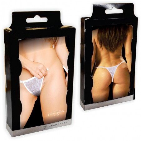 Calcinha Strip Tease Abertura Tic-Tac Lateral Branca Femme Fatalle Collection