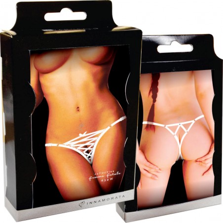 Calcinha Com Amarração Em Fita De Cetim Branca Feminina Sexy Luxo