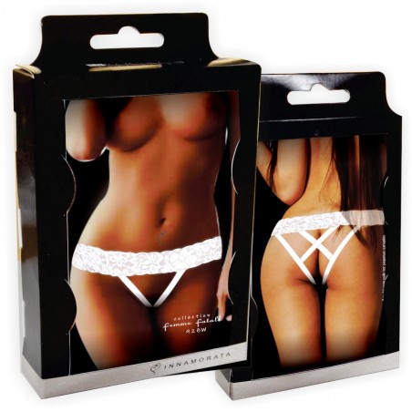 Calcinha Aberta Ousada Very Sexy Elegante Branca Luxo Femme Fatale inNamorata