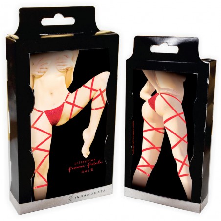 Calcinha Madona Trançada Vermelha Realçando Coxas e Perna Very Sexy Femme Fatalle