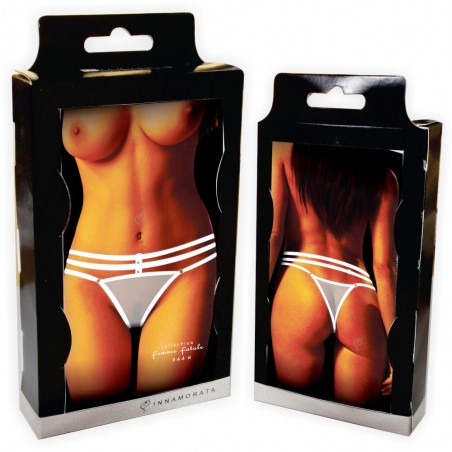Calcinha com Fitas Cinturadas Branca Very Sexy Exclusiva Coleção Femme Fatalle