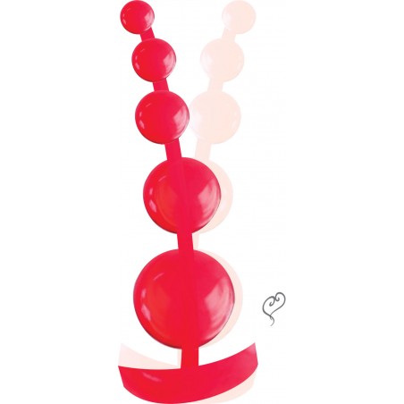 Plug Anal 5 Esferas Escalonada Flex Red Luxo Colors Estimuladora Prazerosa