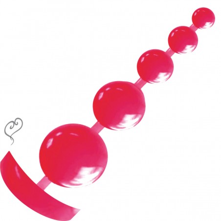 Plug Anal 5 Esferas Escalonada Flex Red Luxo Colors Estimuladora Prazerosa