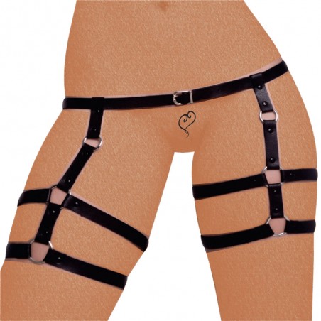 Cinta Liga Couro Fashion Harness Gotica Arnês Feminina Punk