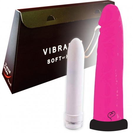 VIBRADOR SOFT-OR-HARD PINK FUN COLORS INNAMORATA LOVE ITENS CAPA MACIA REALÍSTICA QUE RECEBE O PERSONAL VIBRO