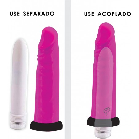 VIBRADOR SOFT-OR-HARD PINK FUN COLORS INNAMORATA LOVE ITENS CAPA MACIA REALÍSTICA QUE RECEBE O PERSONAL VIBRO