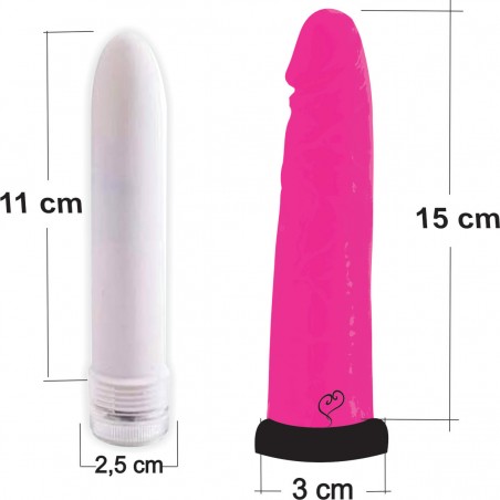 VIBRADOR SOFT-OR-HARD PINK FUN COLORS INNAMORATA LOVE ITENS CAPA MACIA REALÍSTICA QUE RECEBE O PERSONAL VIBRO