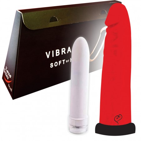 VIBRADOR SOFT-OR-HARD RED LUXO COLORS INNAMORATA LOVE ITENS CAPA MACIA REALÍSTICA QUE RECEBE O PERSONAL VIBRO