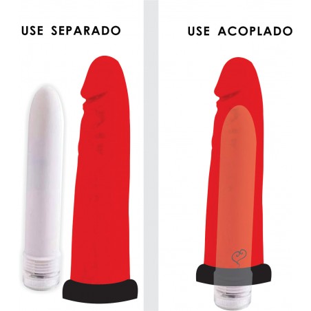 VIBRADOR SOFT-OR-HARD RED LUXO COLORS INNAMORATA LOVE ITENS CAPA MACIA REALÍSTICA QUE RECEBE O PERSONAL VIBRO