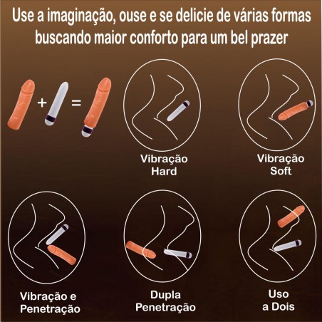 Vibrador Soft-or-Hard Black Sexy inNamorata Love Itens Capa Macia Realística Ótima Para Acoplar o Personal Vibro