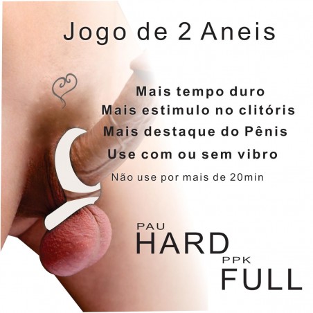 Anel Peniano Mantem Ereção Sextavado Duplo em Dois Tamanhos Para Pênis e Para Saco Escrotal