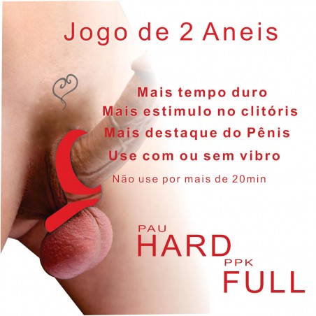 Anel Peniano Mantem Ereção Sextavado Duplo em Dois Tamanhos Para Pênis e Para Saco Escrotal