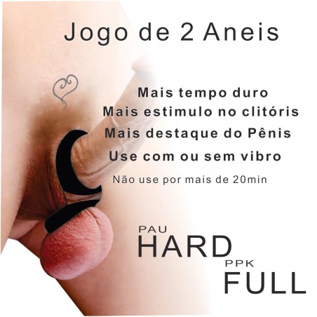 Anel Peniano Mantem Ereção Sextavado Duplo em Dois Tamanhos Para Pênis e Para Saco Escrotal