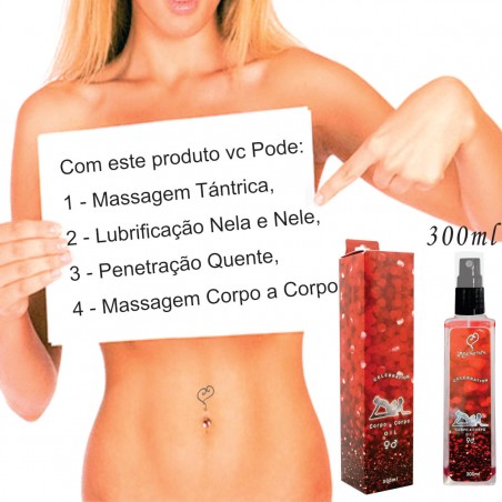 ÓLEO MASSAGEM TÂNTRICA AFRODISÍACA CORPO A CORPO 300ML inNamorata Love Items