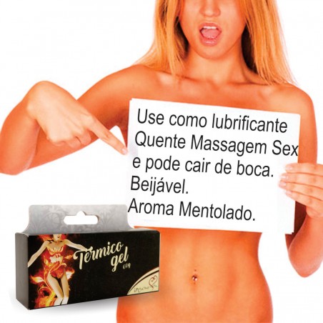 Gel Excitante Térmico Aroma Mentolado Beijável Quente Íntimo Prazeroso Oral e Massagem Caliente inNamorata Love Items
