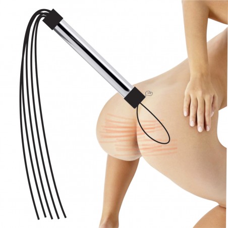 Chicote Hard Tiras 50CM Cabo Prateado e Tiras Reforçada