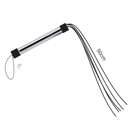 Chicote Hard Tiras 50CM Cabo Prateado e Tiras Reforçada