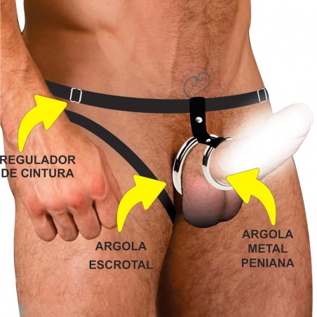 Cueca Aberta Com Duplo Anel Metálico Sexy Jockstrap Especial Ousada Picante