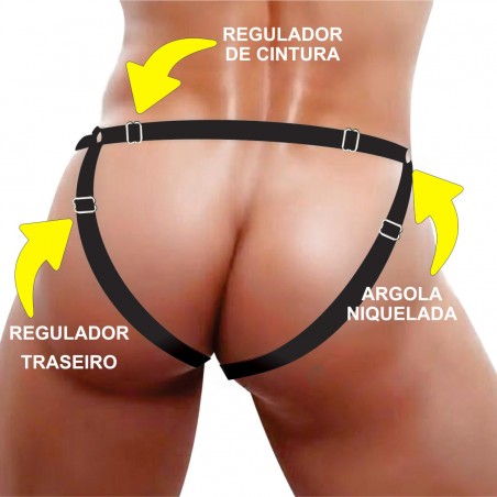 Cueca Aberta Com Duplo Anel Metálico Sexy Jockstrap Especial Ousada Picante