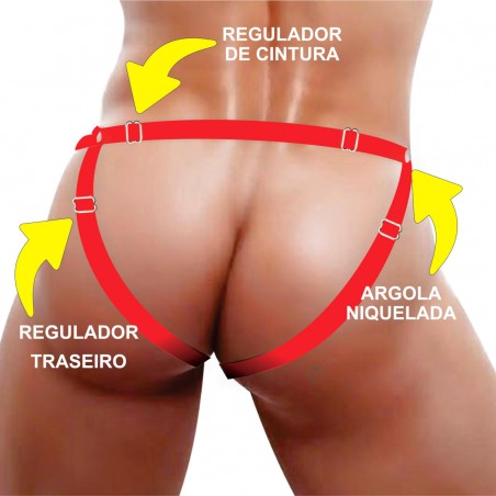 Cueca Aberta Com Duplo Anel Metálico Sexy Jockstrap Especial Ousada Picante